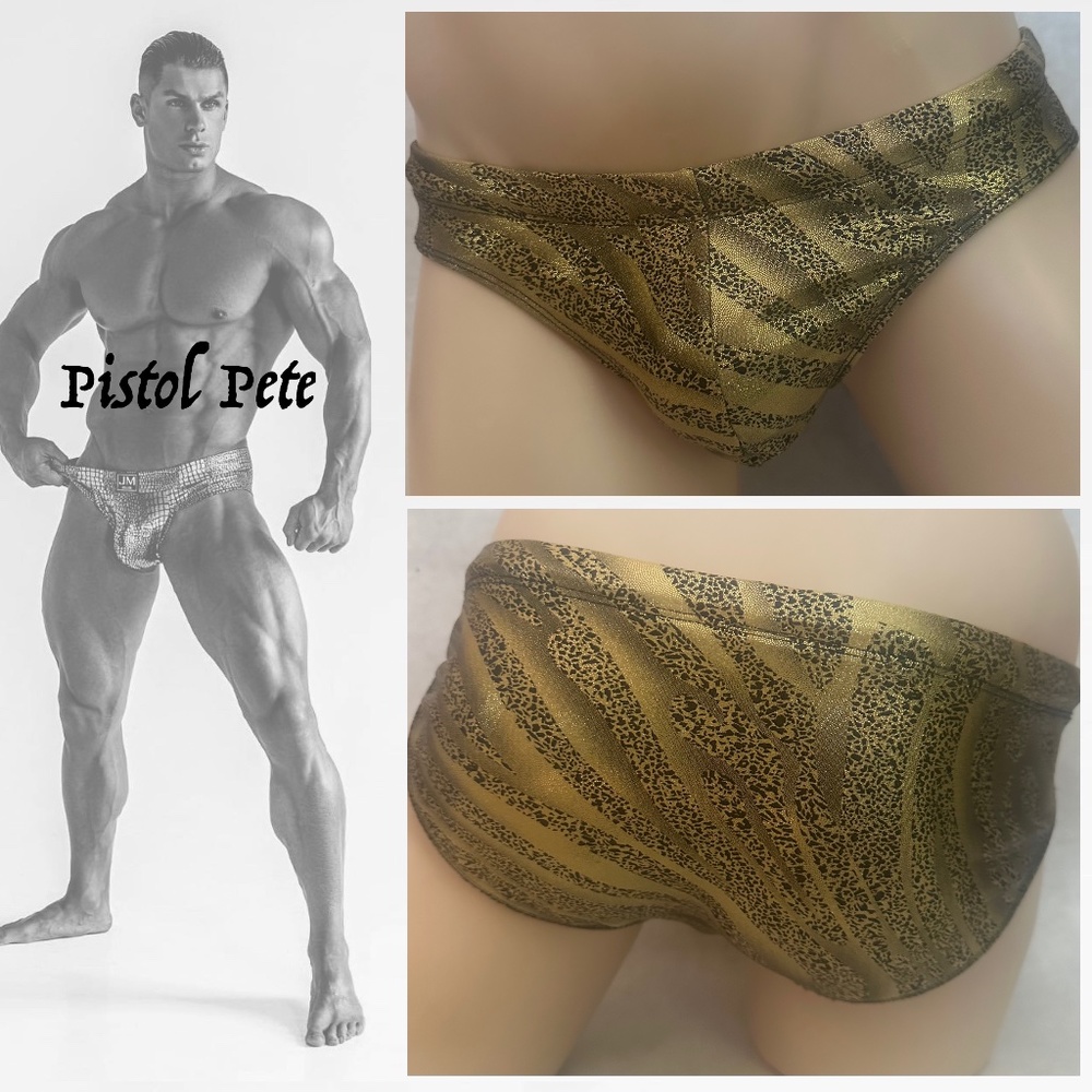 Pistol Pete Metallic Pouch Swim Briefs 32-38 Gently worn Nylon / spandex